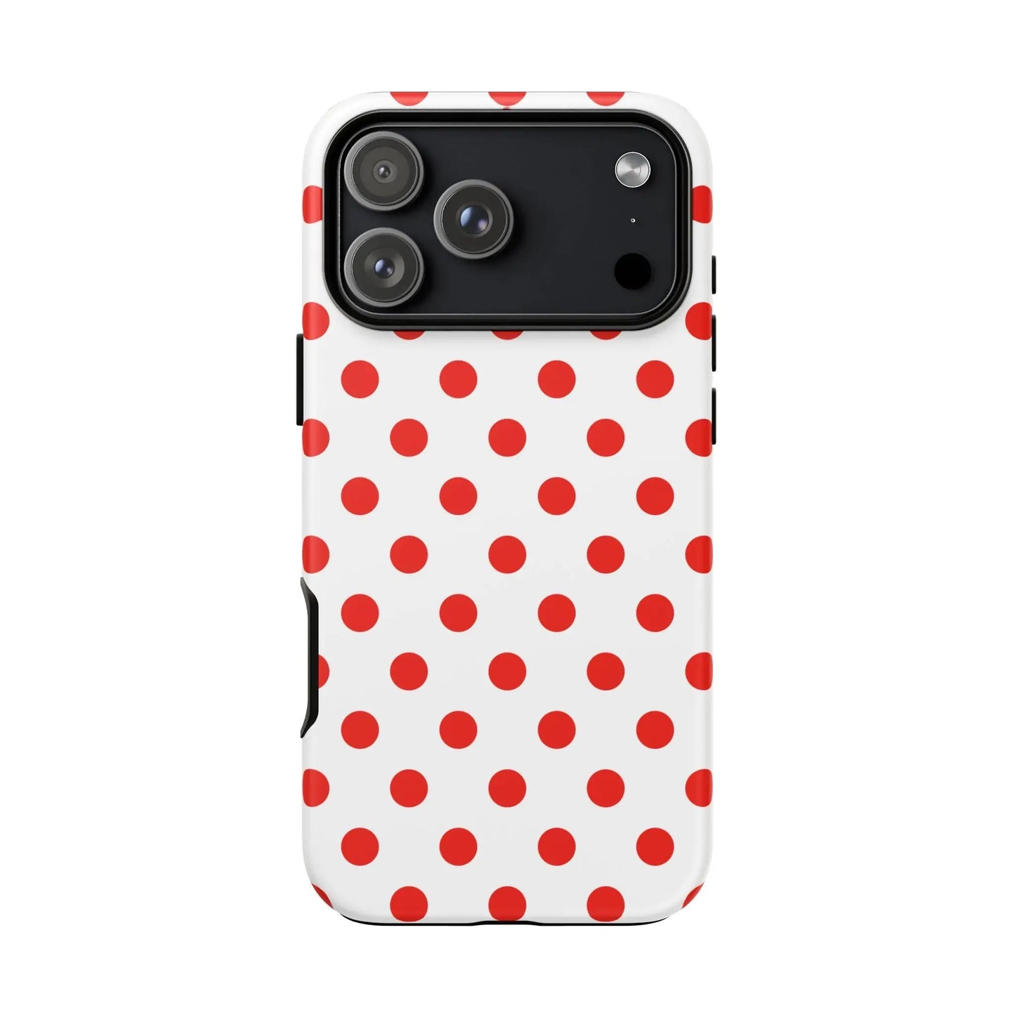 Red White Polka Dot Phone Case Cover for iPhone Samsung and Google Phones - iPhone 17 Pro Max / Matte - Phone Case