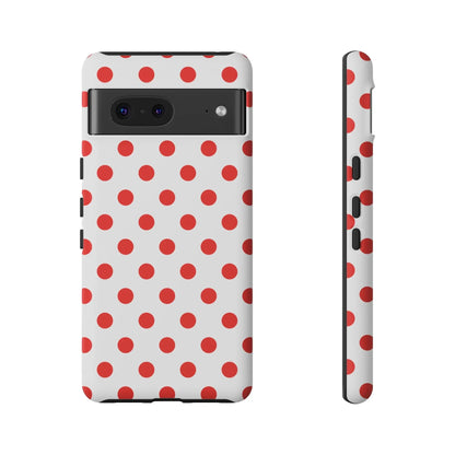 Red White Polka Dot Phone Case Cover for iPhone Samsung and Google Phones - Google Pixel 7 / Matte - Phone Case