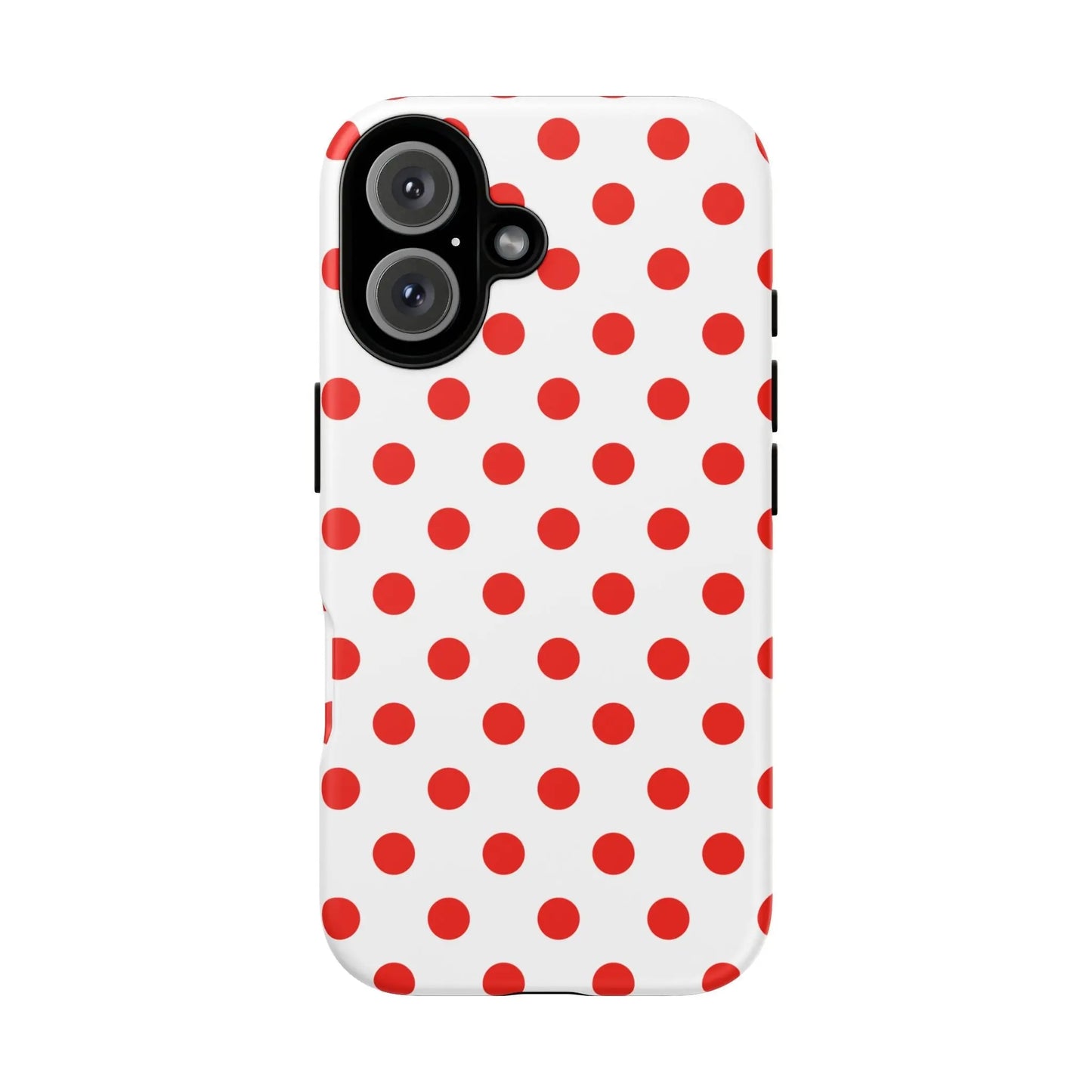 Red White Polka Dot Phone Case Cover for iPhone Samsung and Google Phones - iPhone 16 / Matte - Phone Case