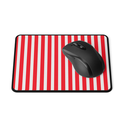 Red & White Striped Non‑Slip Gaming Mouse Pad - 9.5’’ × 8’’ - Mouse Pad