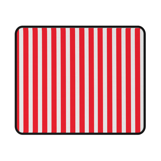 Red & White Striped Non‑Slip Gaming Mouse Pad - 9.5’’ × 8’’ - Mouse Pad