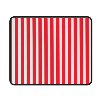 Red & White Striped Non‑Slip Gaming Mouse Pad - 9.5’’ × 8’’ - Mouse Pad