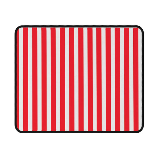 Red & White Striped Non‑Slip Gaming Mouse Pad - 9.5’’ × 8’’ - Mouse Pad