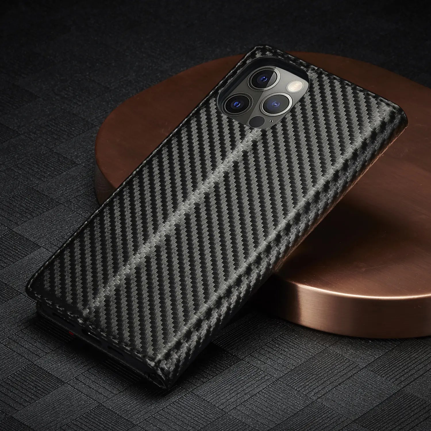Stylish Carbon Fiber Leather Phone Case for New Models