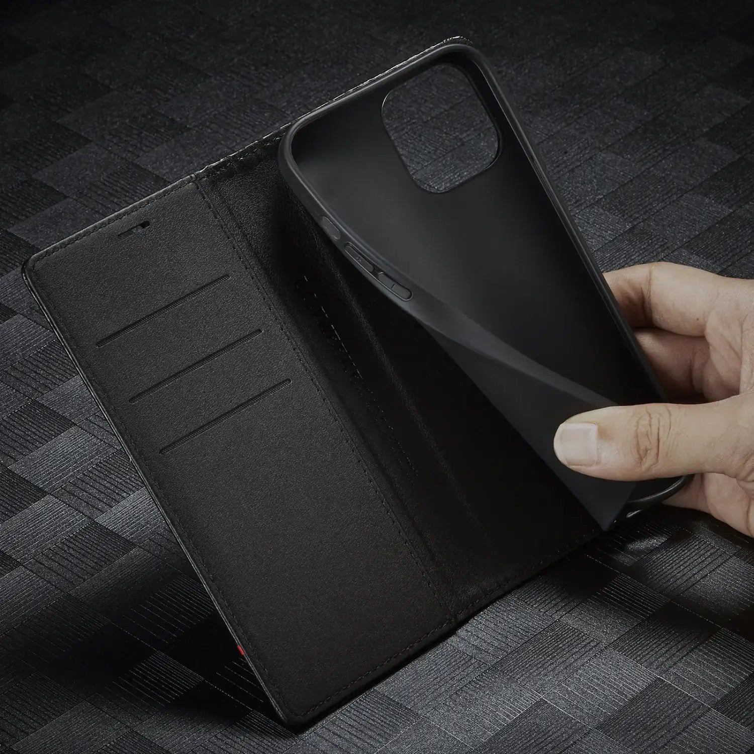 Stylish Carbon Fiber Leather Phone Case for New Models