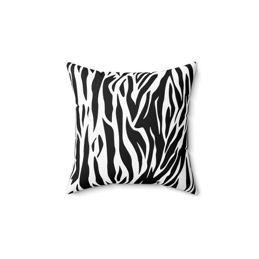 Tiger Print Black White Square Pillow Case with Pillow Insert | Lumber Pillow | Throw Pillow