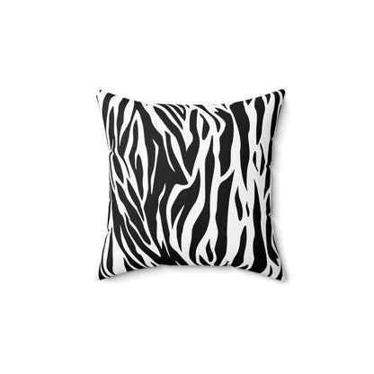 Tiger Print Black White Square Pillow Case with Pillow Insert | Lumber Pillow | Throw Pillow