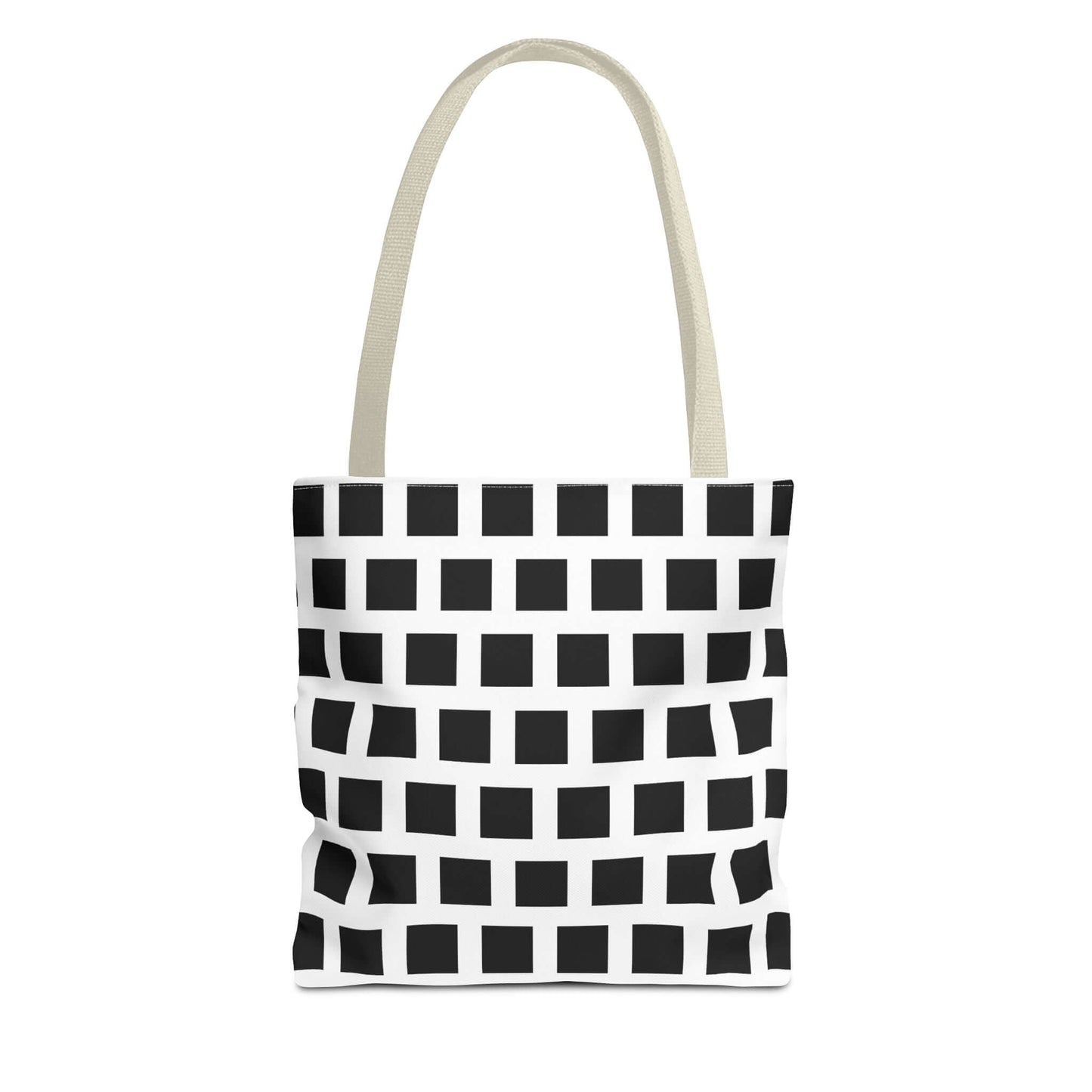 Tote Bag Black Square Pattern Shoulder Bag Versatile and Durable