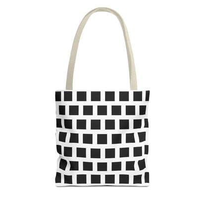 Tote Bag Black Square Pattern Shoulder Bag Versatile and Durable