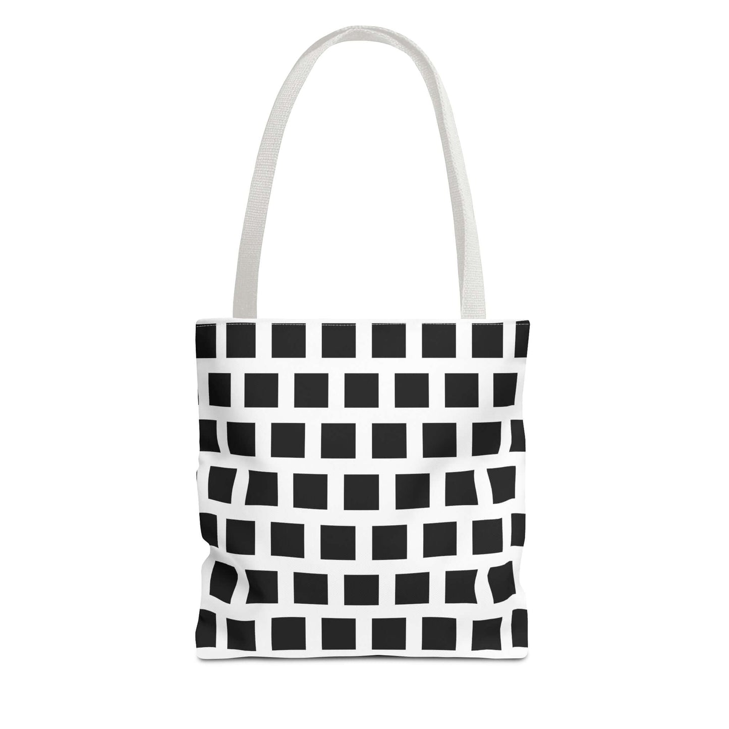 Tote Bag Black Square Pattern Shoulder Bag Versatile and Durable