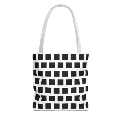Tote Bag Black Square Pattern Shoulder Bag Versatile and Durable