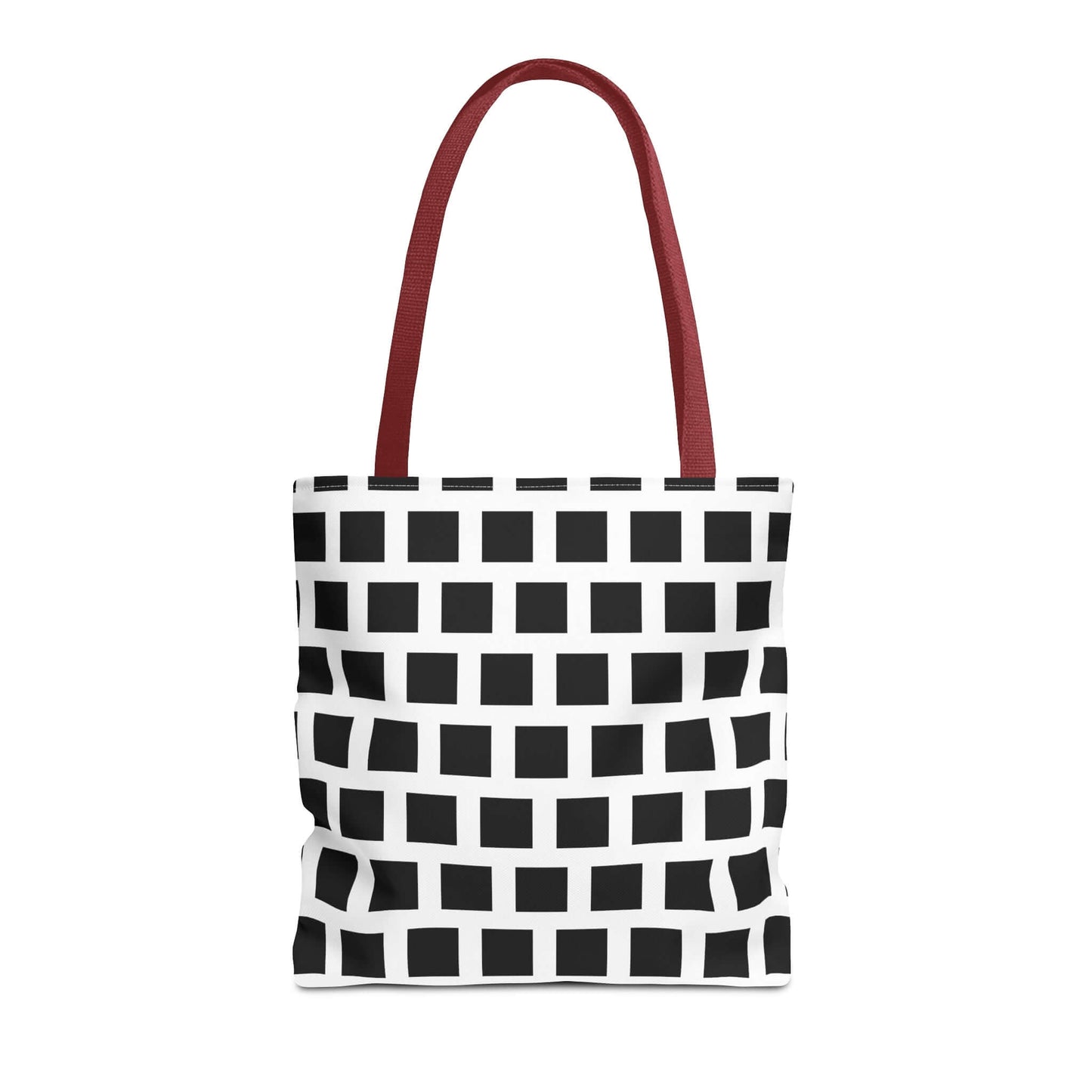 Tote Bag Black Square Pattern Shoulder Bag Versatile and Durable