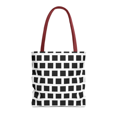 Tote Bag Black Square Pattern Shoulder Bag Versatile and Durable