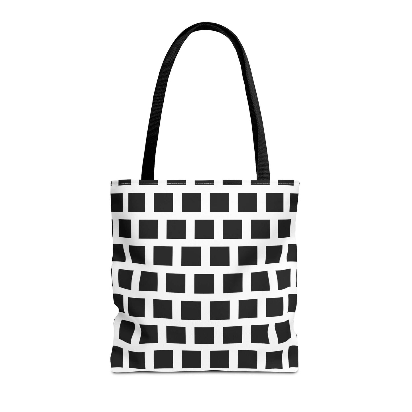 Tote Bag Black Square Pattern Shoulder Bag Versatile and Durable