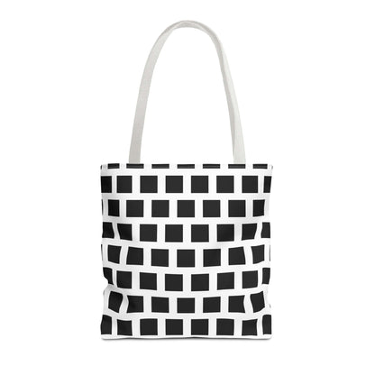 Tote Bag Black Square Pattern Shoulder Bag Versatile and Durable