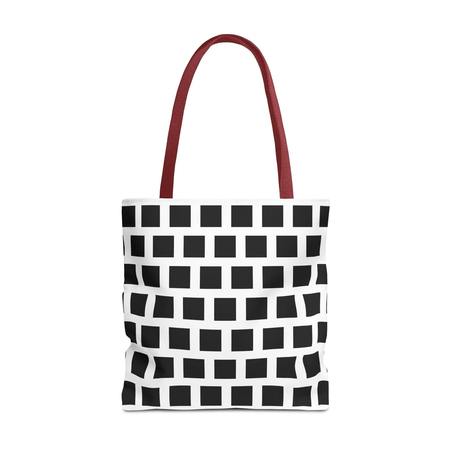 Tote Bag Black Square Pattern Shoulder Bag Versatile and Durable