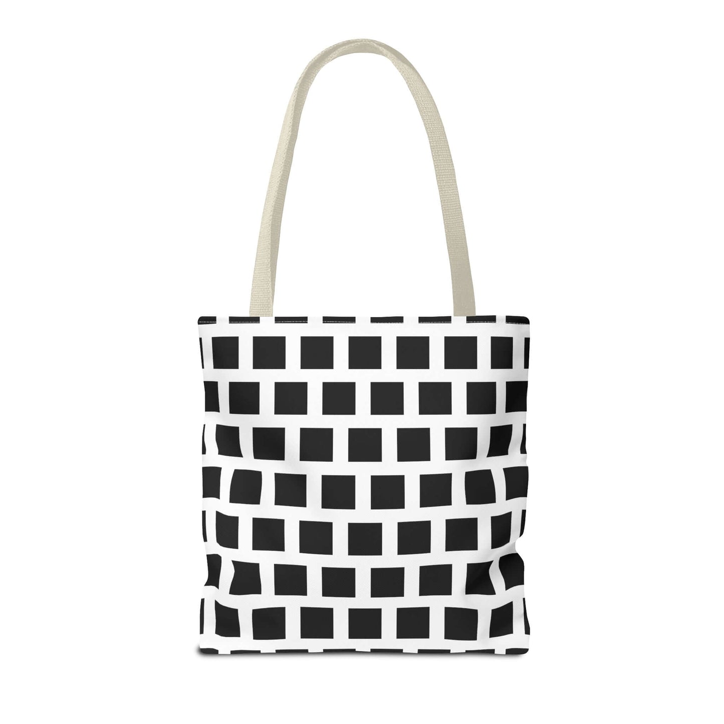 Tote Bag Black Square Pattern Shoulder Bag Versatile and Durable