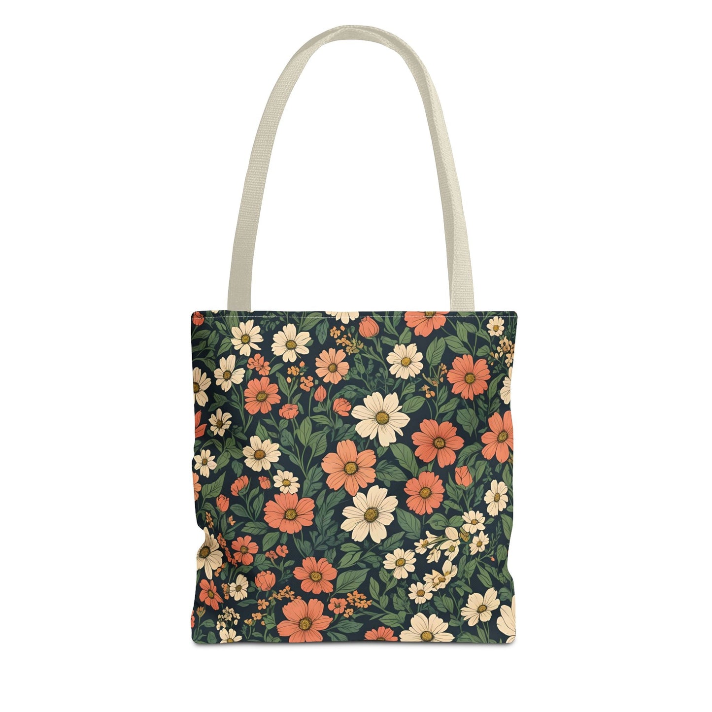 Tote Bag Floral Design Shopping Carry Travel Bag - 13’’ × 13’’ / Beige - Tote Bag