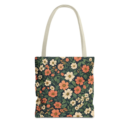 Tote Bag Floral Design Shopping Carry Travel Bag - 13’’ × 13’’ / Beige - Tote Bag