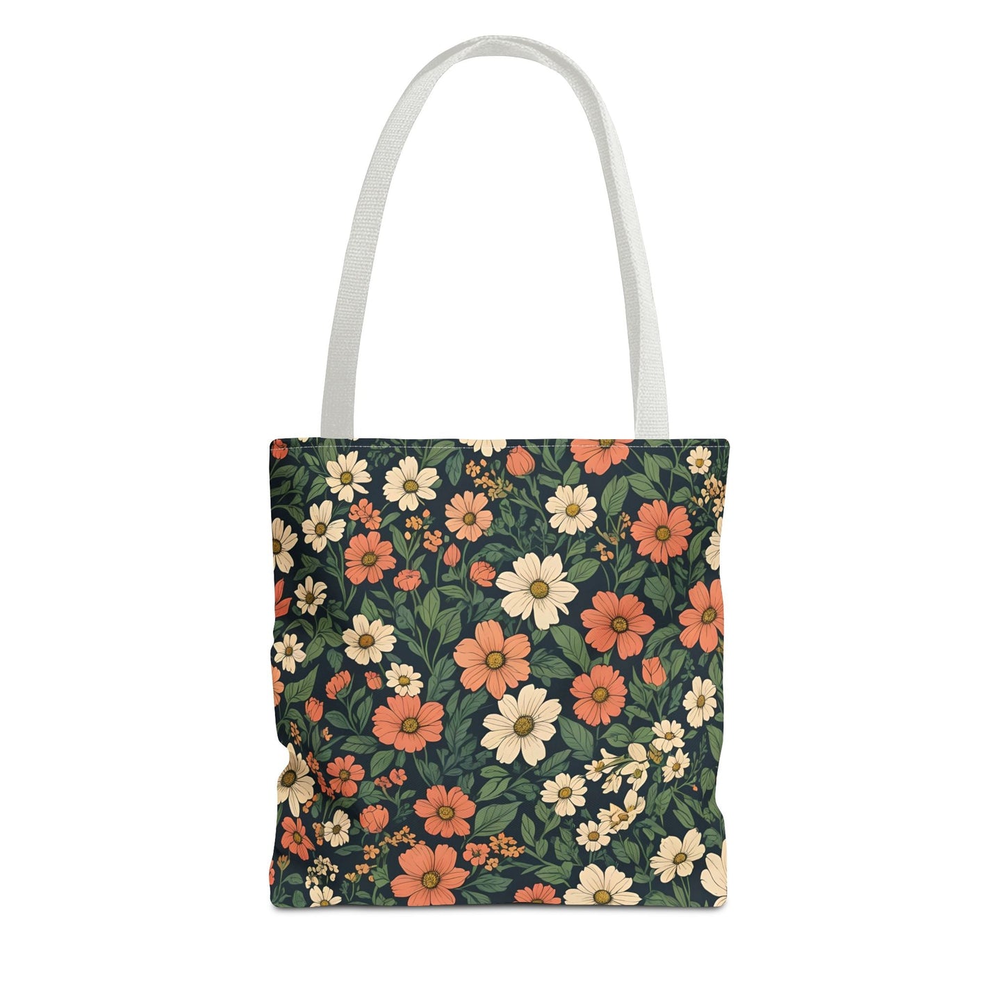 Tote Bag Floral Design Shopping Carry Travel Bag - 13’’ × 13’’ / White - Tote Bag