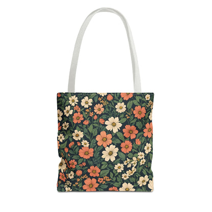 Tote Bag Floral Design Shopping Carry Travel Bag - 13’’ × 13’’ / White - Tote Bag