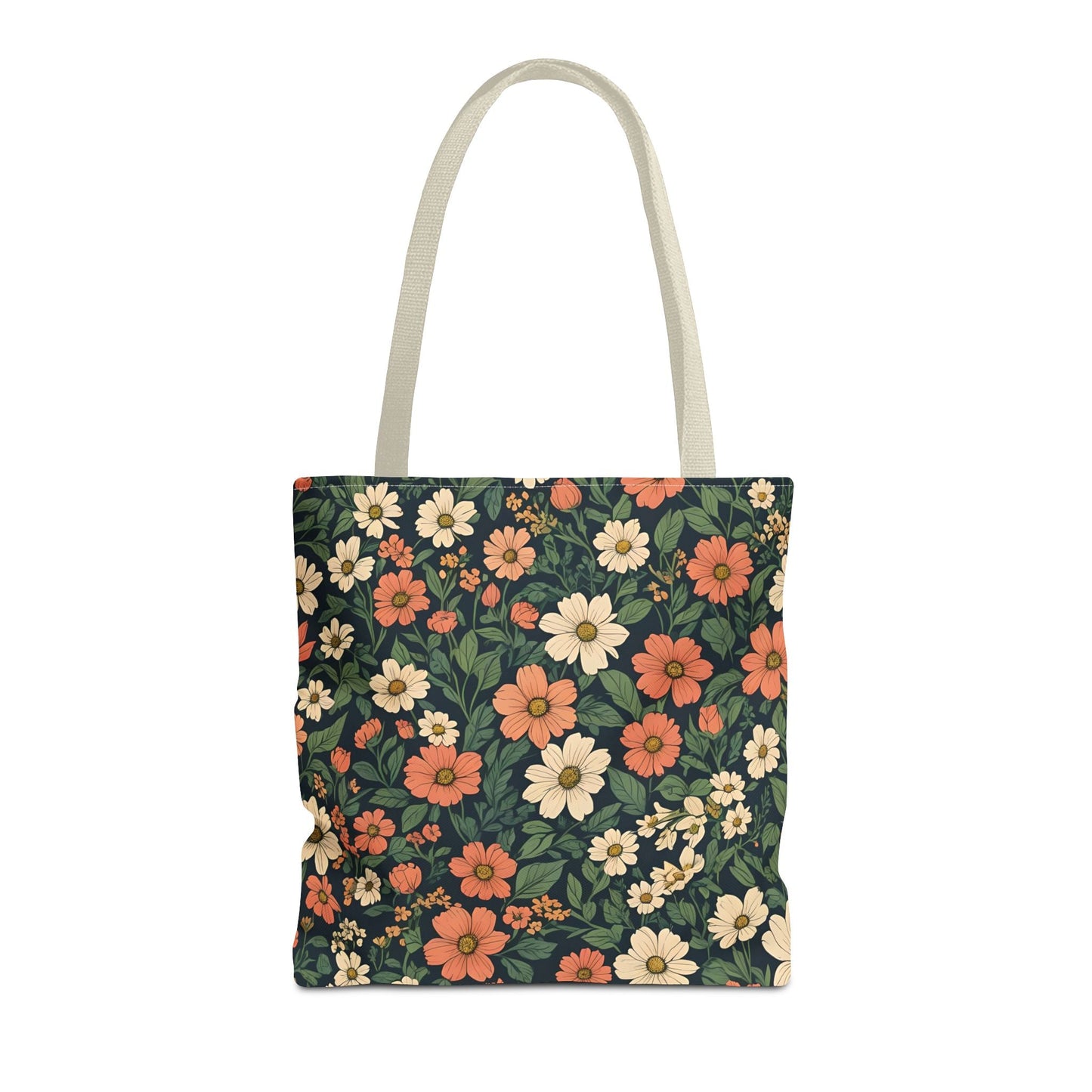 Tote Bag Floral Design Shopping Carry Travel Bag - 16’’ × 16’’ / Beige - Tote Bag