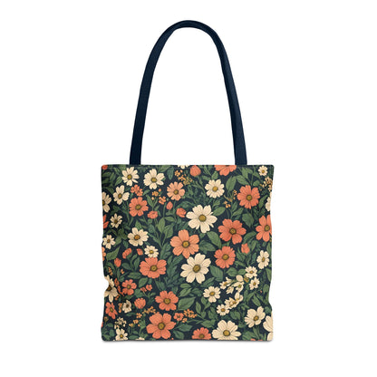 Tote Bag Floral Design Shopping Carry Travel Bag - 16’’ × 16’’ / Navy - Tote Bag