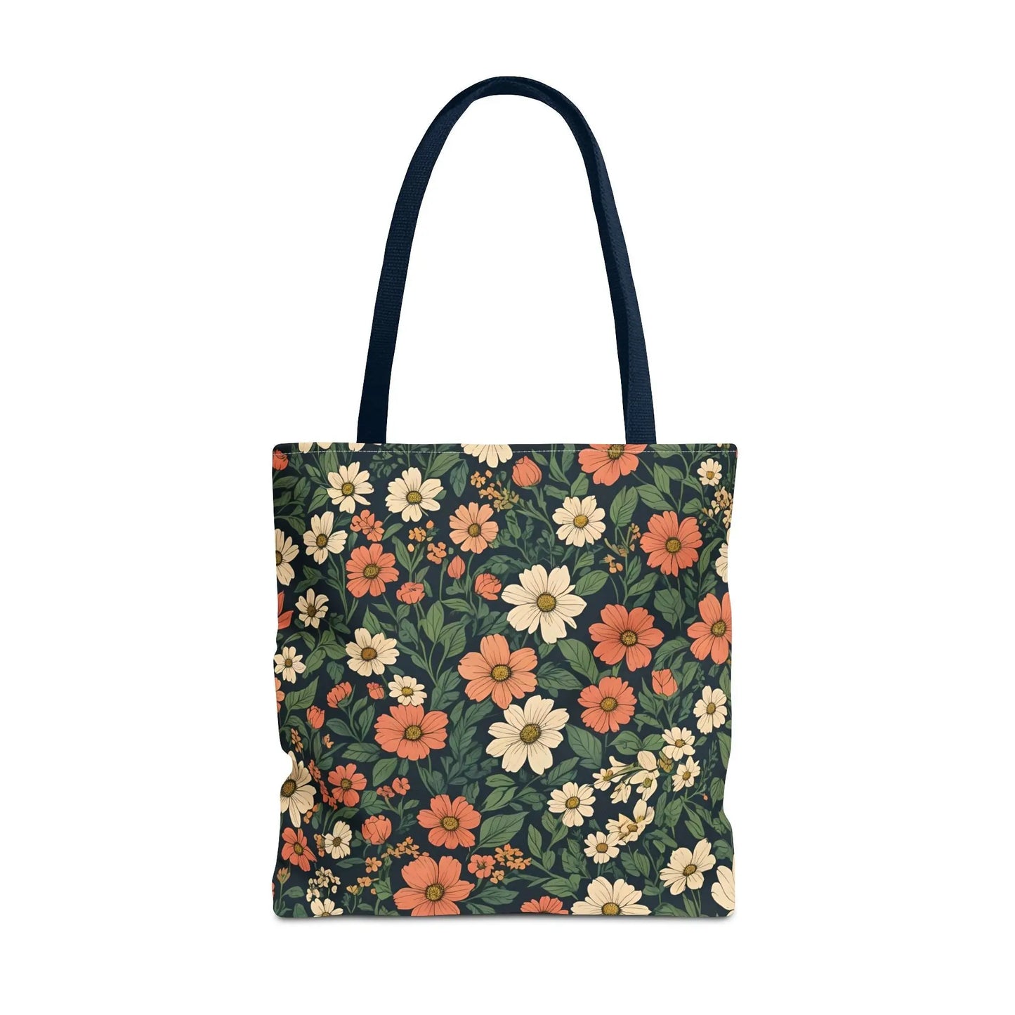 Tote Bag Floral Design Shopping Carry Travel Bag - 18’’ × 18’’ / Navy - Tote Bag