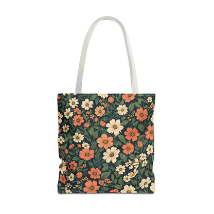 Tote Bag Floral Design Shopping Carry Travel Bag - 18’’ × 18’’ / White - Tote Bag