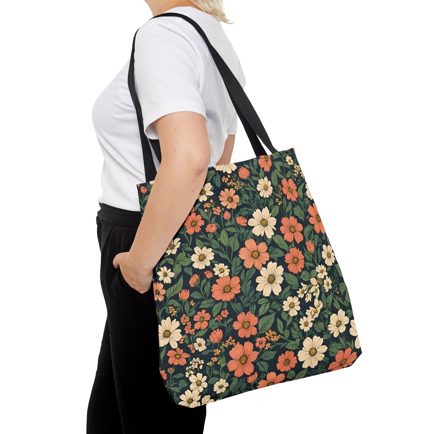 Tote Bag Floral Design Shopping Carry Travel Bag - Tote Bag