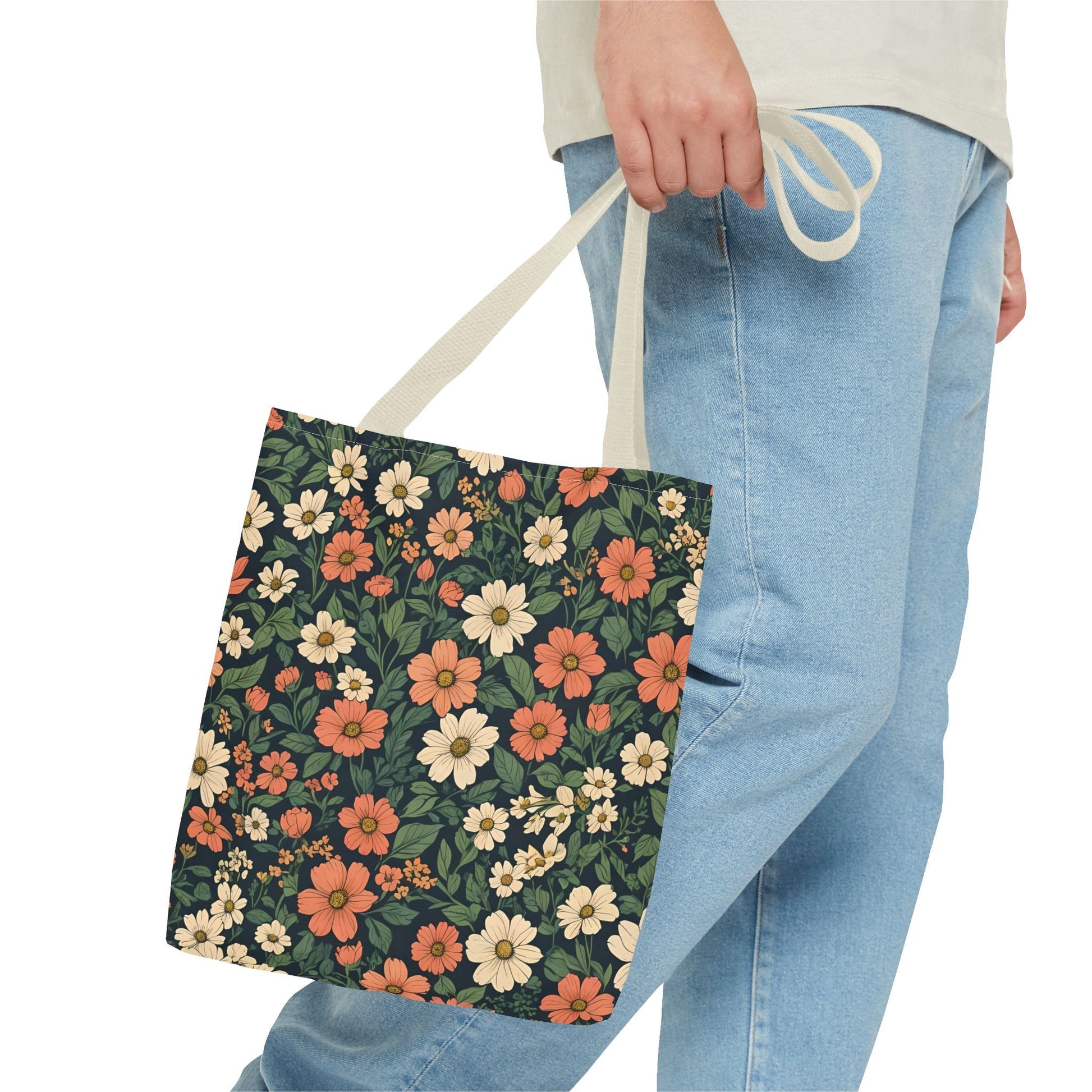 Tote Bag Floral Design Shopping Carry Travel Bag - Tote Bag