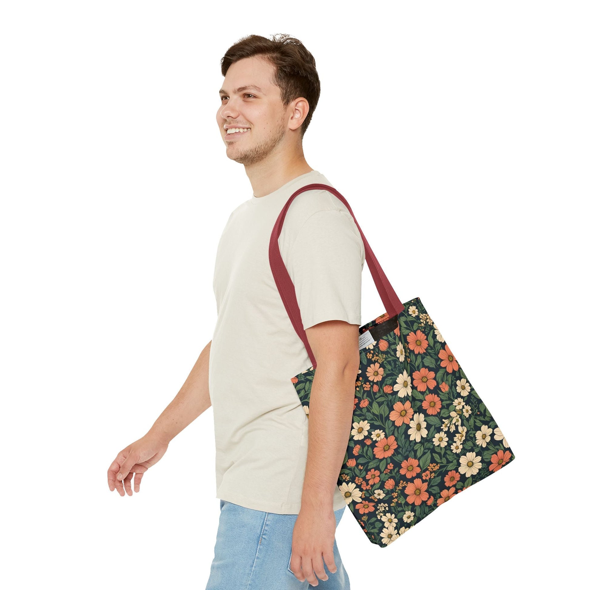 Tote Bag Floral Design Shopping Carry Travel Bag - Tote Bag