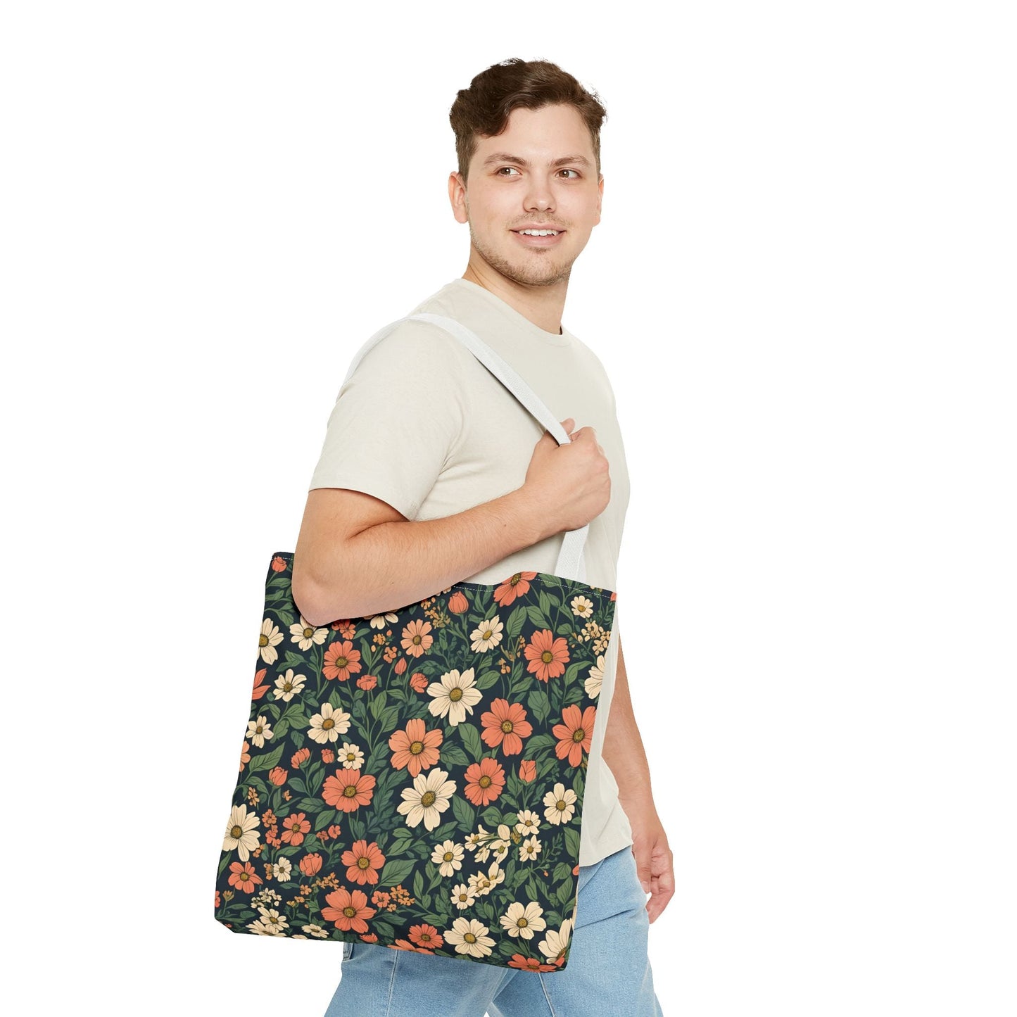 Tote Bag Floral Design Shopping Carry Travel Bag - Tote Bag