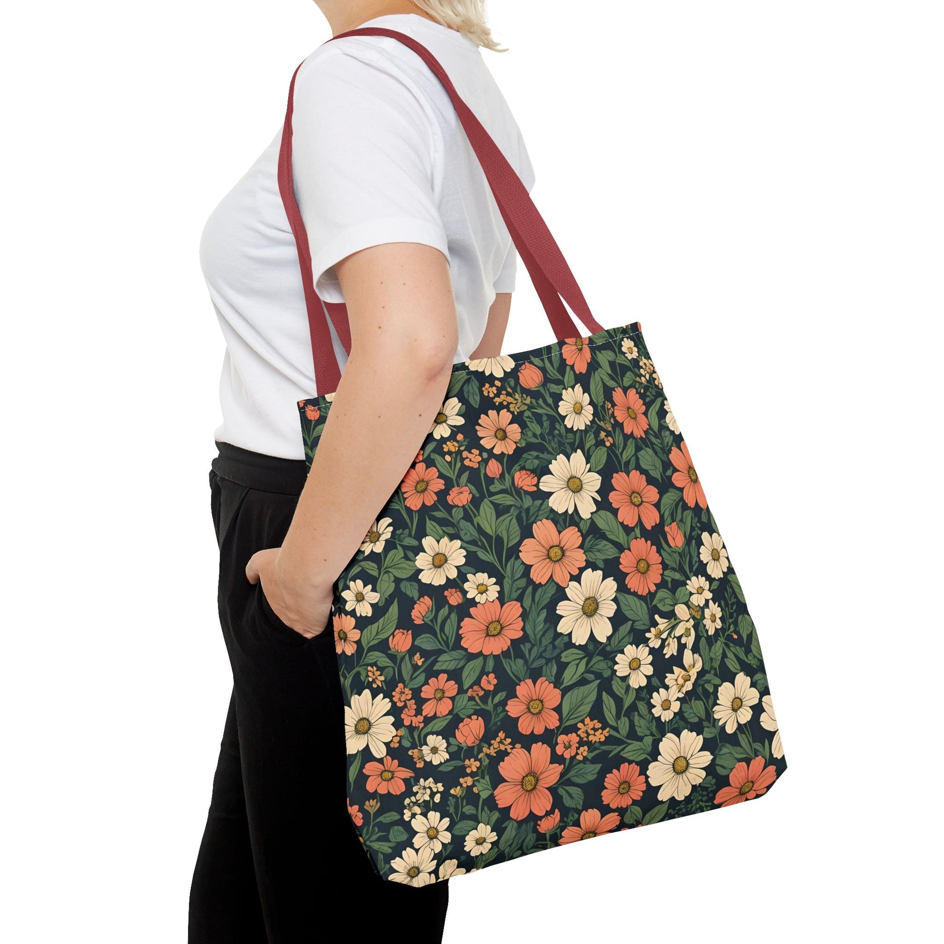 Tote Bag Floral Design Shopping Carry Travel Bag - Tote Bag
