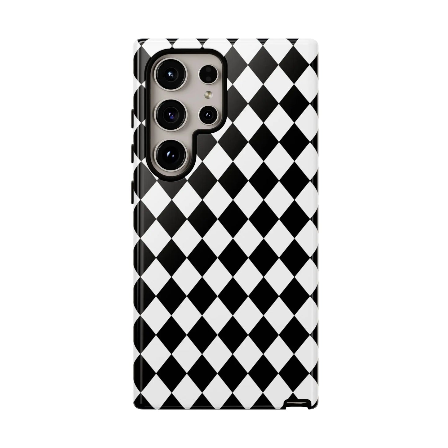 Black and white dimond tough phone case back for samsung galaxy s21 ultra with durable tough phone case design