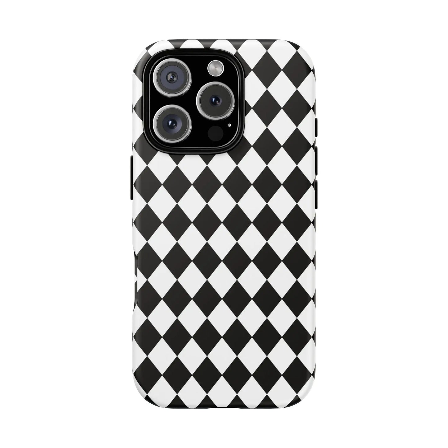 Back side of black diamond tough dimond tough phone case cover in white and black for iphone google samsung