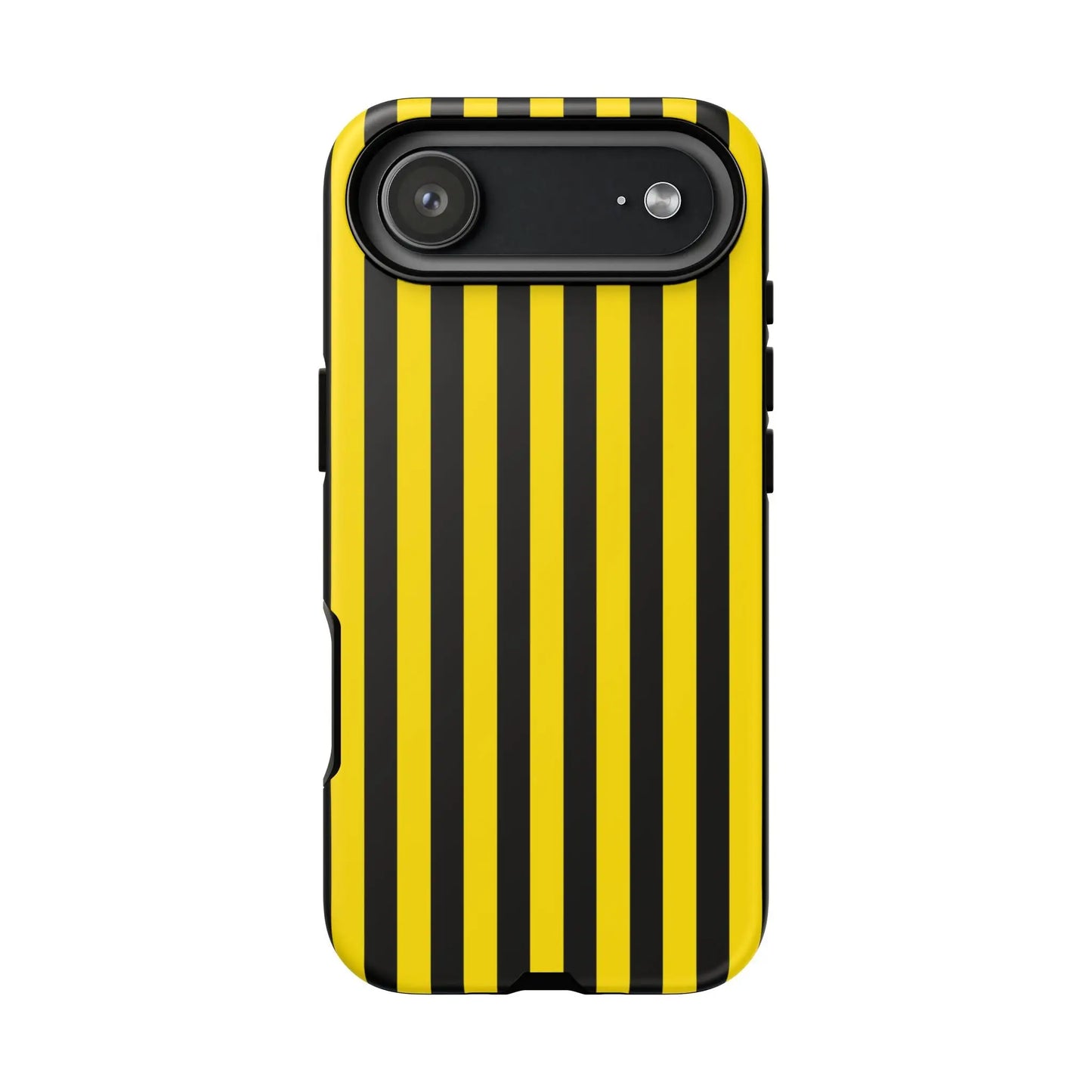 Yellow and black stripe tough case phone case with black stripe tough design for iphone samsung google mobile phones back side