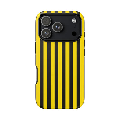 Yellow and black stripe tough case phone case with bold black stripe tough design for iphone samsung google back side