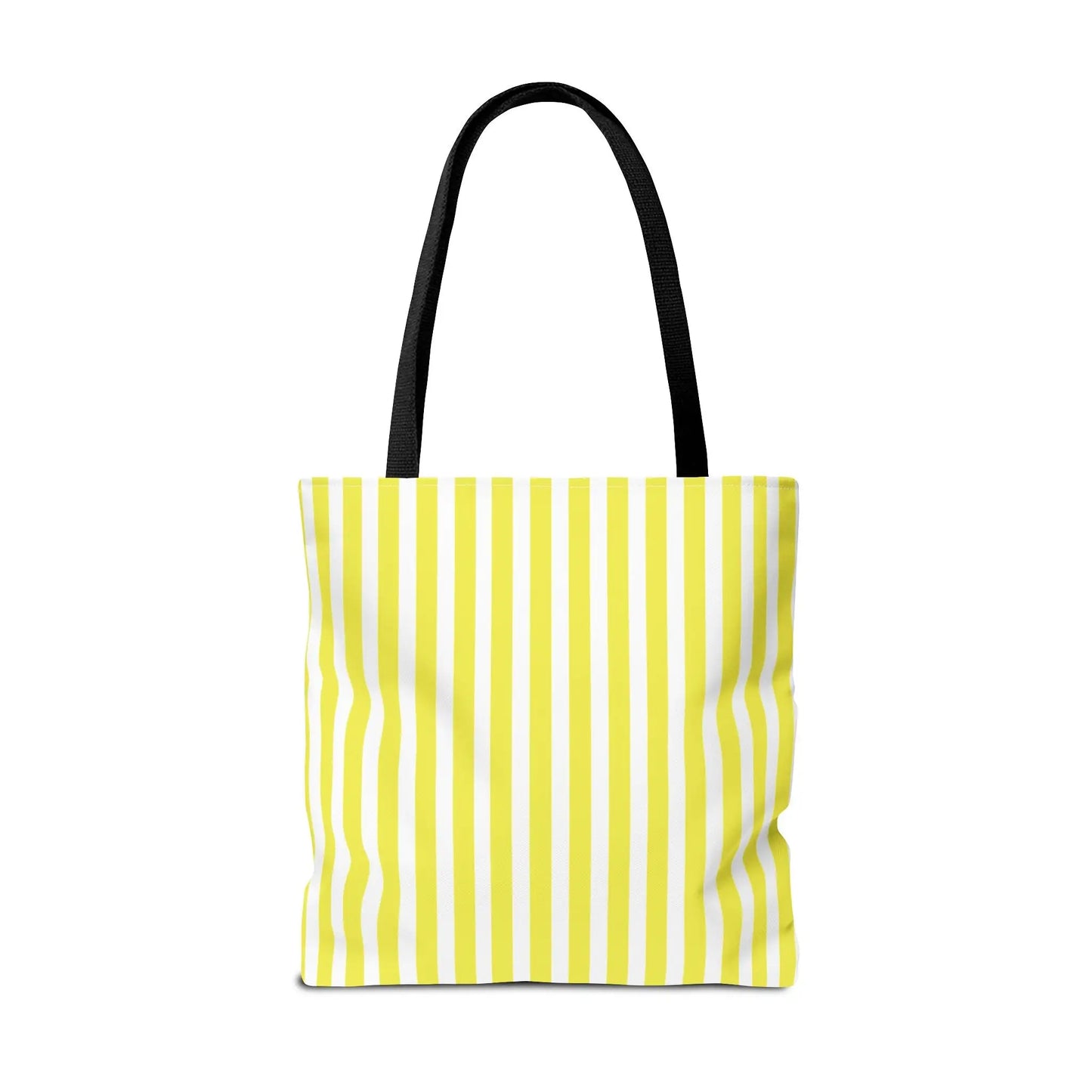 Yellow Vertical Stripes Tote Bag | Reusable Beach Market Bag - 18’’ × 18’’ / Black - Bags