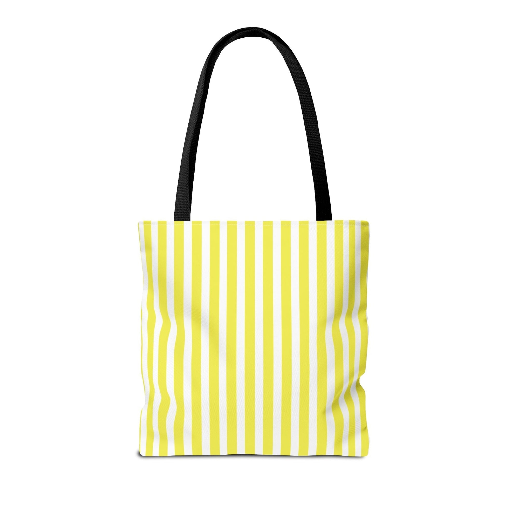 Yellow Vertical Stripes Tote Bag | Reusable Beach Market Bag - Bags